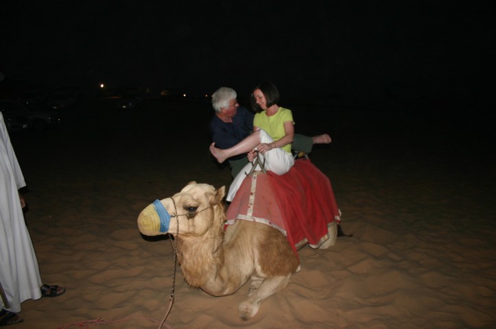 Getting off a camel