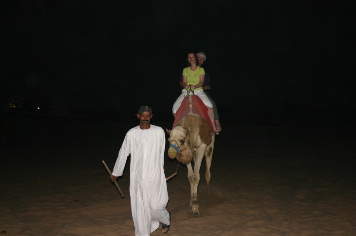 On the back of a camel