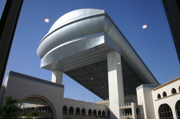 The top of the ski slope