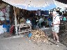 De husking the coconuts