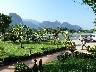 Villa Nam Song gardens at Vang Vieng