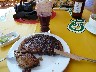 Organic farm restaurant - mulberry pancake with mulberry smoothy