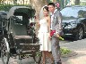 Wedding photos with old rickshaw