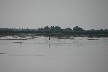 Fishing net markers are sticks in ground with bag on it