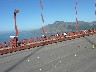 Cycling across the bridge