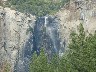 Close up of the Bridalveil falls being blown by the wind