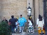 Indians waiting to form a dance in the cathedral